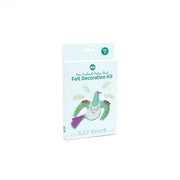 A rectangular box labeled Kereru Felt DIY Kit, featuring an illustrated bird and leaves. Designed for ages 7+, this creative kit makes a heartfelt gift, with D.I.Y Kereru written at the bottom.