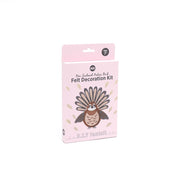 The Fantail Felt DIY Kit comes in a pink box labeled New Zealand Native Bird, with a brown fantail illustration. Recommended for ages 7+, it encourages creativity and provides a fun crafting activity.