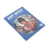 The “Nymph Art Spot” magazine displays a painted portrait of a woman with an updo in retro-chic wall art style on a blue cover, featuring the words “Recognisable,” “Representational,” “Modern New Zealand,” and the 100 Artz logo.