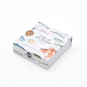 The Fishes of NZ Set of 6 Coasters comes in a white box featuring vibrant illustrations of New Zealand fish species—perfect for adding marine charm to your table.