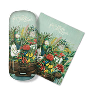 The NZ Native Flowers Glasses Case features botanical illustrations of native NZ flowers on pale green, with a matching microfibre cloth and Native Flowers of New Zealand printed at the top. Ideal for cleaning glasses or electronics screens.