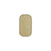 The Raw Kowhai Trinket Box is a rectangular beige organizer with rounded edges, featuring a pattern of small, light-colored leaves linked by curved lines, shown on a plain white background.